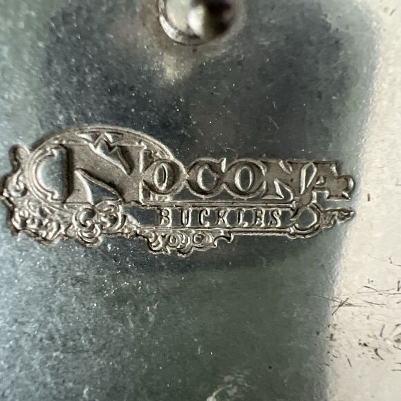 Nocona Silver and Brown Western Belt Buckle - Picture 3 of 5